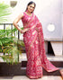 Vasthrlay Chiffon Bandhani Unstitched Olive Green Saree