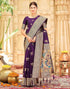 Vasthrlay Womens Paithani Unstitched Blue Saree