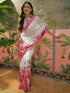Vasthrlay Womens Printed Unstitched White Saree