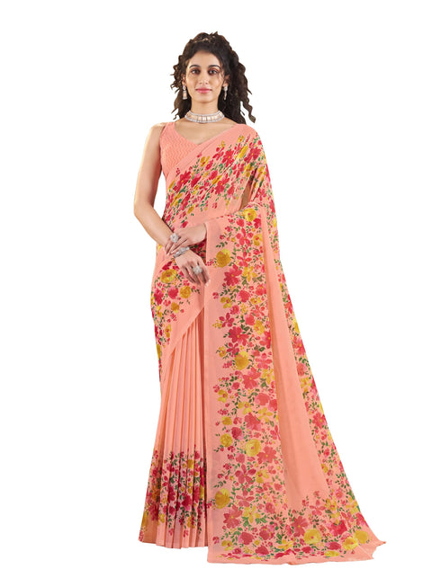 Vasthrlay Georgette Printed Unstitched Saree