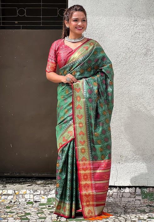 Vasthrlay Kanjivaram Patola Unstitched Ethnic Wear