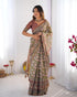 Vasthrlay Handloom Beige Blue Traditional Saree
