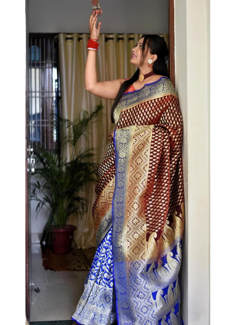 Vasthrlay Banarasi Unstitched Saree