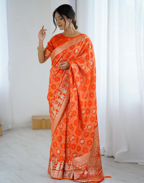 Vasthrlay Banarasi Weaving Unstitched Blue Saree