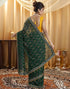 Vasthrlay Georgette Bandhani Unstitched Red Saree