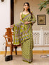 Vasthrlay Womens Printed Unstitched Red Saree