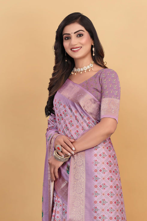 Vasthrlay Banarasi Unstitched Saree