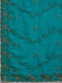 Vasthrlay Shimmer Embroidery Turquoise Saree