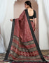 Vasthrlay Bandhani Printed Unstitched Black Saree