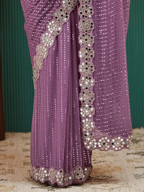 Vasthrlay Embroidered Black Saree