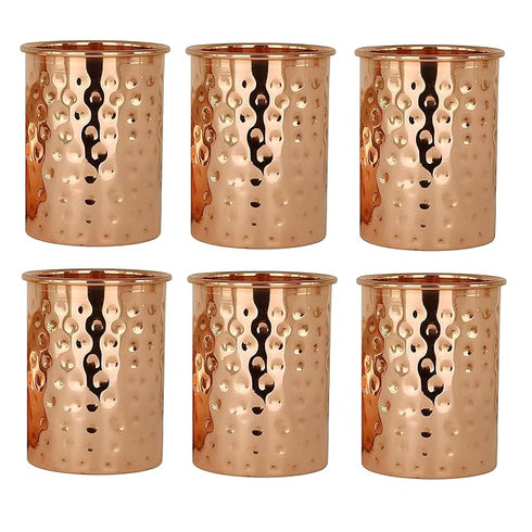 Pure Copper Hammered Tumbler 300ml