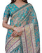 Vasthrlay Handloom Turquoise Paisley Saree