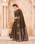Vasthrlay Kanjivaram Jacquard Unstitched Mustard Saree