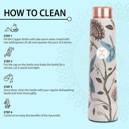 Copper Water Bottle (900 ml) (Pack of 1)