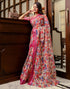 Vasthrlay Womens Printed Unstitched Cream Saree