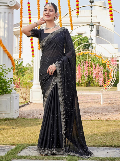 Vasthrlay Shimmer Georgette Rama Saree
