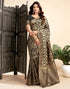 Vasthrlay Womens Jacquard Unstitched Wine Saree