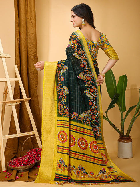 Vasthrlay Kalamkari Printed Unstitched Cm Ethnic Wear