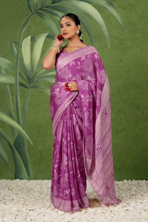 Vasthrlay Fashion Chiffon Georgette Green Ethnic Wear