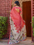 Vasthrlay Shimmer Printed Unstitched Light Green Saree