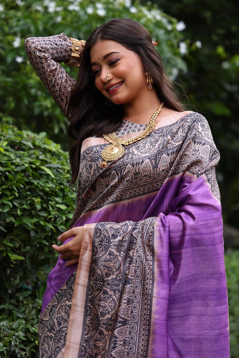 Vasthrlay Tussar Silk Saree
