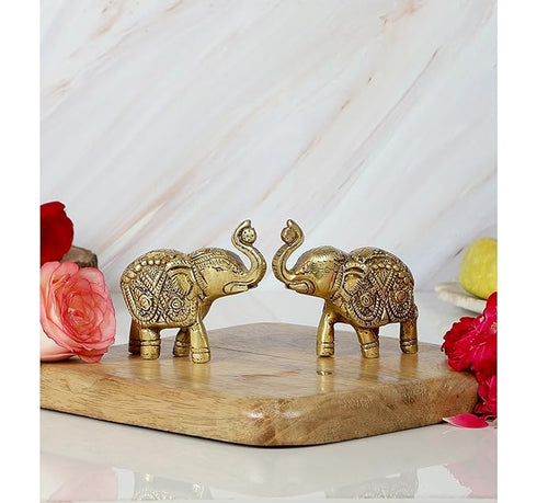 Brass Elephant Idol Pair