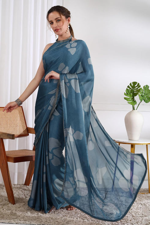 Vasthrlay Fashion Chiffon Geometric Printed Ethnic Wear