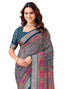 Vasthrlay Georgette Printed Unstitched Red Saree