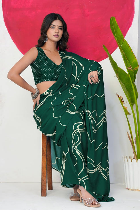 Vasthrlay Fashion Georgette Geometric Dusty Ethnic Wear