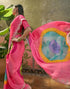 Vasthrlay Scalloped Embroidery Unstitched Lime Green Saree