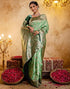 Vasthrlay Jacquard Banarasi Unstitched Mustard Saree
