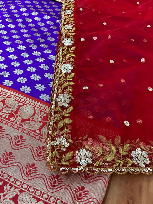 Vasthrlay Kanjivaram Kanchipuram Traditional Stitched Lehenga