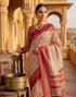 Vasthrlay Womens Printed Unstitched Navy Blue Saree