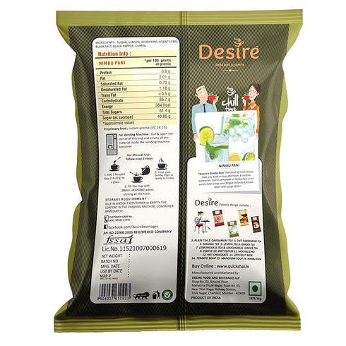 Desire Instant Premix Nimbu Pani Powder Readymade