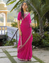 Vasthrlay Georgette Embroidery Unstitched Red Saree