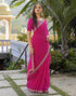 Vasthrlay Georgette Embroidery Black Saree With Black Unstitched Blouse Piece