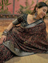 Vasthrlay Georgette Jacquard Unstitched Black Saree