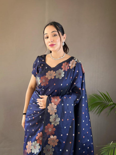 Vasthrlay Women's Paithani Ethnic Unstitched Saree