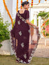 Vasthrlay Georgette Embroidery Dark Saree