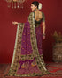 Vasthrlay Georgette Bandhani Unstitched Wine Saree