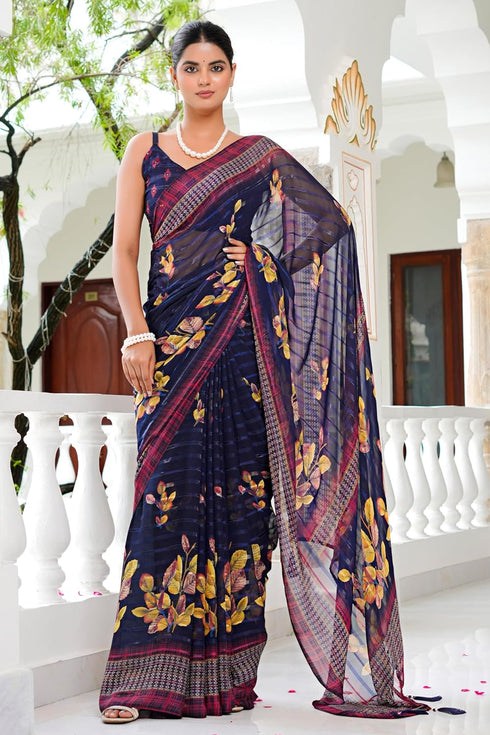 Vasthrlay Fashion Georgette Geometric Printed Ethnic Wear