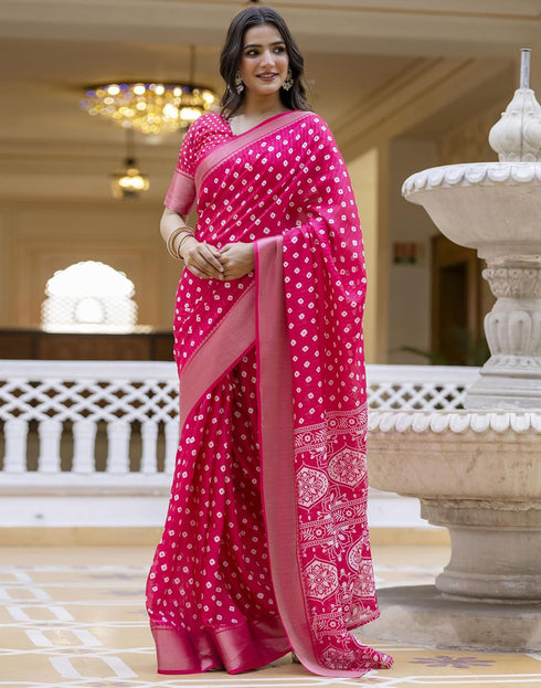 Vasthrlay Womens Striped Unstitched Dusty Pink Saree