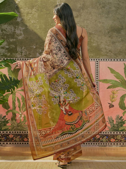 Vasthrlay Printed Violet Saree
