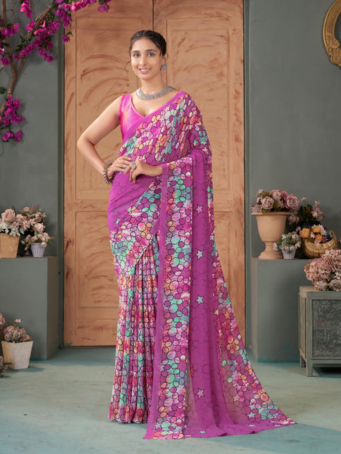 Vasthrlay Georgette Printed Saree
