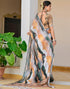 Vasthrlay Womens Printed Unstitched Beige Saree