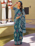 Vasthrlay Georgette Printed Navy Navy Blue Saree