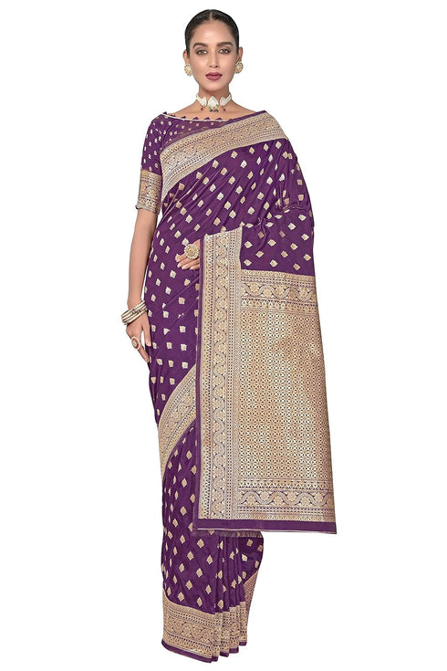 Vasthrlay Banarasi Bridal Wine Ethnic Wear