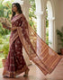 Vasthrlay Chanderi Printed Unstitched Beige Saree