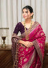 Vasthrlay Banarasi Elephant Unstitched Saree