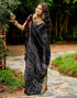 Vasthrlay Bandhani Printed Unstitched Black Saree